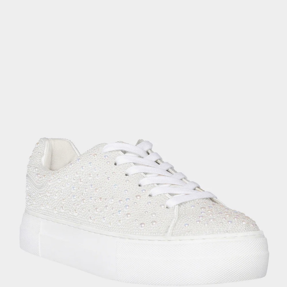 Betsy Johnson pearl bridal sneakers